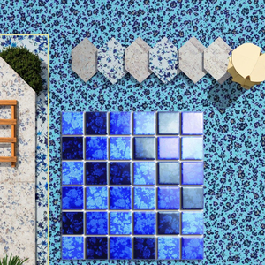 Piastrelle per pavimento a mosaico in vetro di cristallo blu piastrelle per bagno piscina mosaico di vetro cristallo stampato mosaico in marmo mosaico in ceramica - Product Image 1