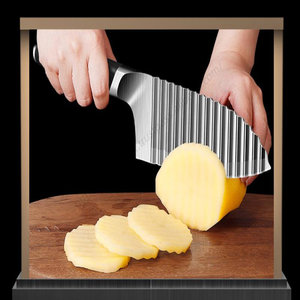 Couteau à frites en acier inoxydable Syh225, lame ondulée pour couper les pommes de terre, vente en gros - Product Image 3