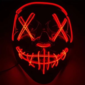Máscara LED de Halloween, Venta Caliente Transfronteriza, Máscara de Fantasma Aterradora para Fiesta de Disfraces, Decoración Luminosa con Luz Fría - Product Image 6