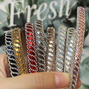 Tali Kapas Berhias Payet dan <span class=keywords><strong>Rhinestone</strong></span> untuk Dekorasi Sandal, Tali <span class=keywords><strong>Rhinestone</strong></span> - Product Image 4
