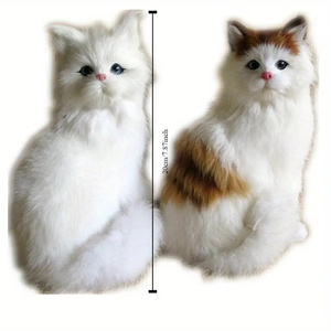 Animal simulé Décoration créative Ornements Modèle de <span class=keywords><strong>chat</strong></span> simulé <span class=keywords><strong>Chat</strong></span> <span class=keywords><strong>persan</strong></span> accroupi Fête Petit <span class=keywords><strong>chat</strong></span> en peluche Cadeaux de vacances - Product Image 6