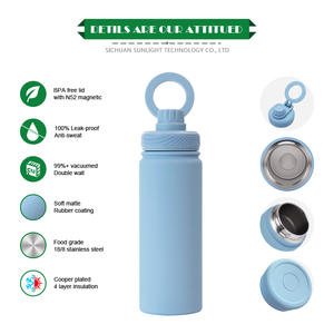 Stainless Steel Double Wall Water Bottle with Phone Holder Magnetic Water Bottle <strong>Macha</strong> Green Vacuum Drink Bottle 540ml in Stock - Product Image 2