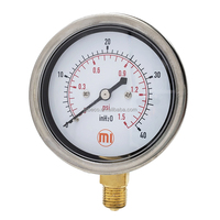 Manomètre radial à capsule Beco 63mm 2psi, manomètre basse pression MmH2O Mbar