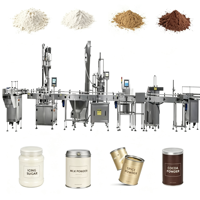 Ligne de production de remplissage entièrement automatique à vis sans fin pour poudres chimiques et alimentaires, adaptée au conditionnement en pots, idéale pour la poudre de protéines MGO