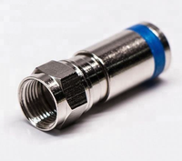 Conector de Compresión para Cable Coaxial RG6 de Cuádruple Blindaje, Adaptador Metálico Roscado RG6 Quad para Redes de Banda Ancha CATV