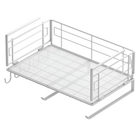 Küchen-Hängekorb aus Metall, faltbar, zur Wandmontage, für Gewürze, einstöckig, vielseitig einsetzbar, beweglich