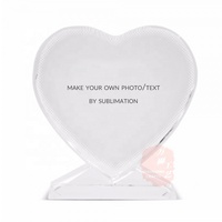 Cadre Photo personnalisé en verre blanc, Sublimation en cristal, Design de cœur, artisanat en verre de noël fait sur mesure pour cadeau Souvenir SCK07