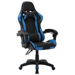 Newest Design Black Blue Gaming Gamer Office Chair For Sale Direct Manufacturer Set Gaming Kursi With Ottoman