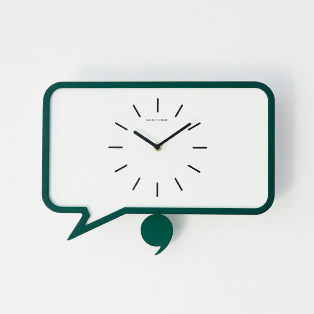 Nordic Minimalist Swing Clock Creative Comma Wooden Wall Clock 3D