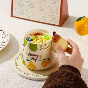 Taza Creativa <span class=keywords><strong>y</strong></span> Adorable <span class=keywords><strong>con</strong></span> Forma de Limón <span class=keywords><strong>y</strong></span> Pera - Taza de Cerámica <span class=keywords><strong>con</strong></span> Diseño de Frutas <span class=keywords><strong>y</strong></span> Apariencia de Alta Calidad - Taza Romántica para Parejas - Product Image 5