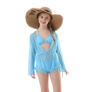 Costume da bagno intero HDJ con controllo della pancia, scollo a V profondo, pantaloncini, costume da bagno per ragazze, taglia 4-14, rosa, blu, giallo - Product Image 1