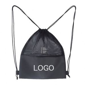 Sac à dos de sport promotionnel personnalisé à prix d'usine, sac à cordon en polyester 210D, impression personnalisée du logo, sac à cordon avec impression personnalisée - Product Image 3