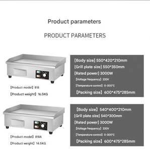 Parrillas Eléctricas de Alta Calidad, Económicas, Fáciles de Limpiar, con Superficie Antiadherente, Lisas y Acanaladas de 8 mm - Product Image 5