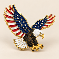 Épinglette émaillée personnalisée Aigle chauve style américain, badge de revers en métal doré de qualité supérieure pour cadeaux souvenirs commémoratifs