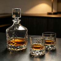 Carafe à whisky en verre de luxe personnalisée, coupe diamant carrée, 1050 ml, grande capacité, avec bouchon en verre, pour bourbon