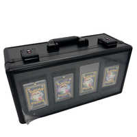Kotak Penyimpanan Kartu Magnetik 5 Baris Toploader Bingkai Aluminium untuk Kartu TCG Graded Trading 35pt One-Touch Sd Organizer Notebook