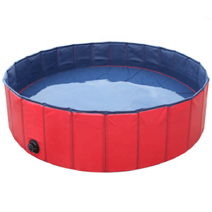 Baignoire détachable pliable en PVC bleu et rouge pour extérieur Piscine pour chien de compagnie pour le nettoyage du spa jouant à la douche - Product Image 1