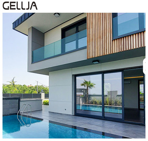 Porte <span class=keywords><strong>coulissante</strong></span> GELLJA à double vitrage avec cadre en aluminium thermolaqué au design moderne, <span class=keywords><strong>isolation</strong></span> thermique pour hôtel - Product Image 5