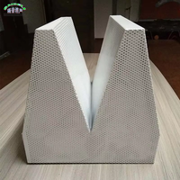 Panneaux acoustiques en forme de coin, design moderne, métal perforé, ignifuge, imperméable, écologique, NRC 0.4, insonorisant, modèle 3D Hall JH