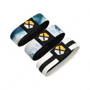 Bracelet en tissu élastique personnalisé avec impression par sublimation 2024, bracelet événementiel en polyester pour fête avec logo pour VIP - Product Image 1