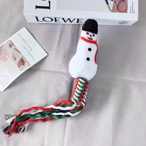 Giocattolo Natalizio in Peluche per Cani e Gatti con Suoni, Gioco Interattivo con Corda, Babbo Natale, Pulizia Denti per Cuccioli, Taglia Media, per Esterni - Product Image 4