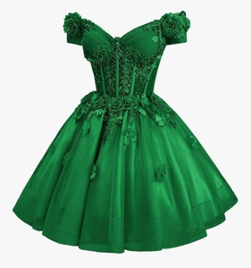 <span class=keywords><strong>Vestido</strong></span> <span class=keywords><strong>Corto</strong></span> de Fiesta con Hombros Descubiertos y Flores 3D para Quinceañera, Graduación o Baile de Bienvenida, Dulces 16, Vestidos De 15 Años, Cóctel en <span class=keywords><strong>Rojo</strong></span> MC615 - Product Image 2