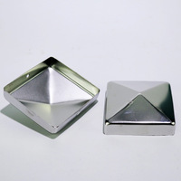 Capuchon de poteau de clôture en métal galvanisé pyramidal en promotion, capuchon de poteau carré en aluminium populaire