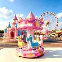 Manège de rêve pour enfants 6 places aux couleurs bonbon pour aire de jeux extérieure de centre commercial