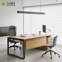 Bureau de direction de luxe moderne en forme de L, structure en fer de 1800 mm, garantie 5 ans