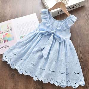 Robe d'été pour fille en coton vêtements pour enfants sans manches pour bambins robes de <span class=keywords><strong>princesse</strong></span> pour enfants vêtements pour filles robe de broderie - Product Image 1
