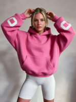 Ensemble sweat à capuche pour femme en modal et coton molletonné à pois, coupe ample, style streetwear décontracté
