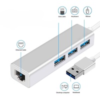 Carte Réseau USB Sans Pilote, Hub Répartiteur de Port USB 3.0, Câble RJ45 1000M, Boîtier en Aluminium, Convertisseur Réseau Type C pour Ordinateurs Portables et Téléphones