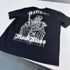 T-shirt a maniche corte con stampa religiosa gotica scura, oversize, stampa fronte-retro, in cotone, unisex, streetwear - Product Image 2