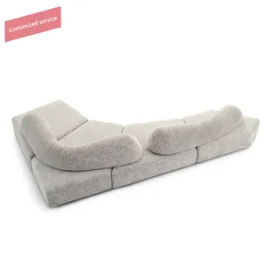 Rotsen Moderne Luxe Couch Ontwerpt Meubels Chesterfield Fluwelen Boucle Stof L Vorm Woonkamer Sofa Set Zonder Arm