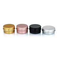 Tarro Redondo de Aluminio Plateado de Grado Alimenticio Modelo KX al por Mayor con Tapa y Cepillo, 83mm de Diámetro, 28mm de Altura, 100ml de Capacidad