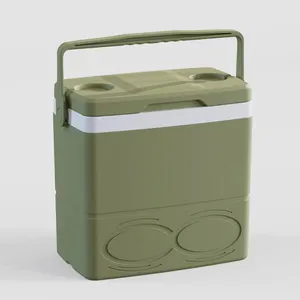 Enfriador de plástico de 29L para acampar, caja fresca para almacenamiento de alimentos, caja enfriadora de hielo aislada con cerradura