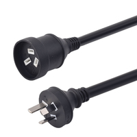 Robustes australisches Verlängerung kabel Typ I mit Stecker und Buchse für den Außen-und Innenbereich