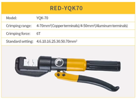 YQK-70-2 2,9kg Leichtes Manuelles Hydraulisches Crimpwerkzeug 6 Tonnen 4-70mm² Kupfer-Aluminium-Presszange mit 8 Sechskant-Einsätzen