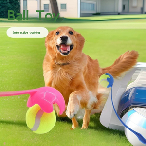 צעצוע משחק אינטראקטיבי לכלבים, סיטונאי, עמיד, ידידותי לסביבה, עשוי מגומי ופלסטיק, בצורת מקל טניס לאימון כלבים - Product Image 4