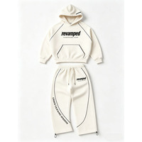 Ensemble de survêtement unisexe à imprimé lettres, 2 pièces, sweat-shirt et pantalon de survêtement surdimensionnés, tenue décontractée streetwear