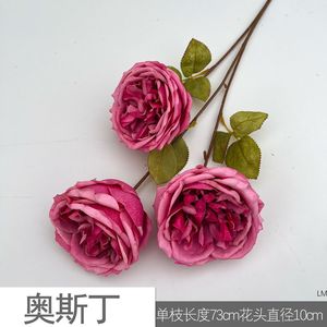Roses artificielles Austin à 3 têtes, fleurs en soie, décoration de mariage, décoration murale, décoration intérieure, arrangement floral - Product Image 5