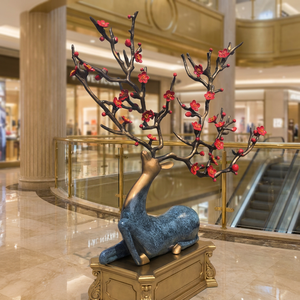 Scultura in Bronzo di Cervo Sika, Statua Antica Dorata di Cervo per Parchi Acquatici, Giardini e Paesaggi, Ornamento Personalizzato - Product Image 5