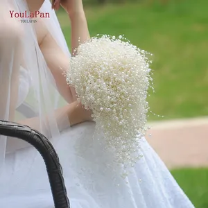 YouLaPan F24-CD Brautjungfer Organza Garland Flower Corsage, elegante Perle hält Blumen für die Hochzeit