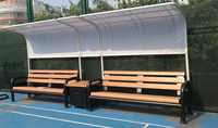 Banc de stade en aluminium résistant aux intempéries avec auvent, chaise de repos pour terrains extérieurs