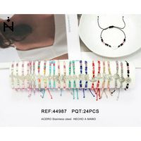 Set de Pulseras con Cuentas Marca Z, Acero Inoxidable, 24 Piezas, Joyería Hecha a Mano, Regalo Unisex