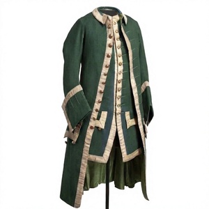 Abrigo de lana estilo francés vintage para hombre, uniforme histórico, manga larga, cierre de un solo botón, ropa de invierno para exteriores. - Product Image 1