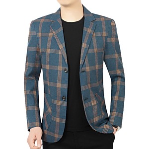 2024 <span class=keywords><strong>Veste</strong></span> de <span class=keywords><strong>Costume</strong></span> <span class=keywords><strong>Homme</strong></span> Printemps Automne Nouvelle Mode Décontractée à Carreaux pour Gentleman, Entretien Facile, Vente en Gros - Product Image 3