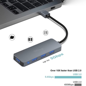 4 trong 1 thiết bị ngoại vi phụ kiện USB 3.0 HUB 4 cổng USB một hub với đèn báo - Product Image 4