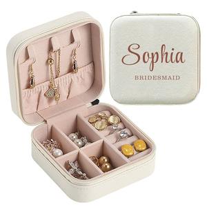 Organizador de Joyas Personalizado de Una Pieza, Estilo Clásico Cuadrado, de Cuero, para Decoración del Hogar, con Estampado Personalizado y Estampado en Dorado - Product Image 5