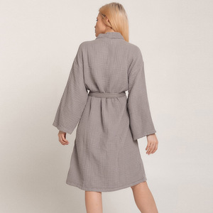 Bata de algodón transpirable cómodo camisón suelto cuatro estaciones mujeres jóvenes Albornoz pijamas ropa de casa - Product Image 4